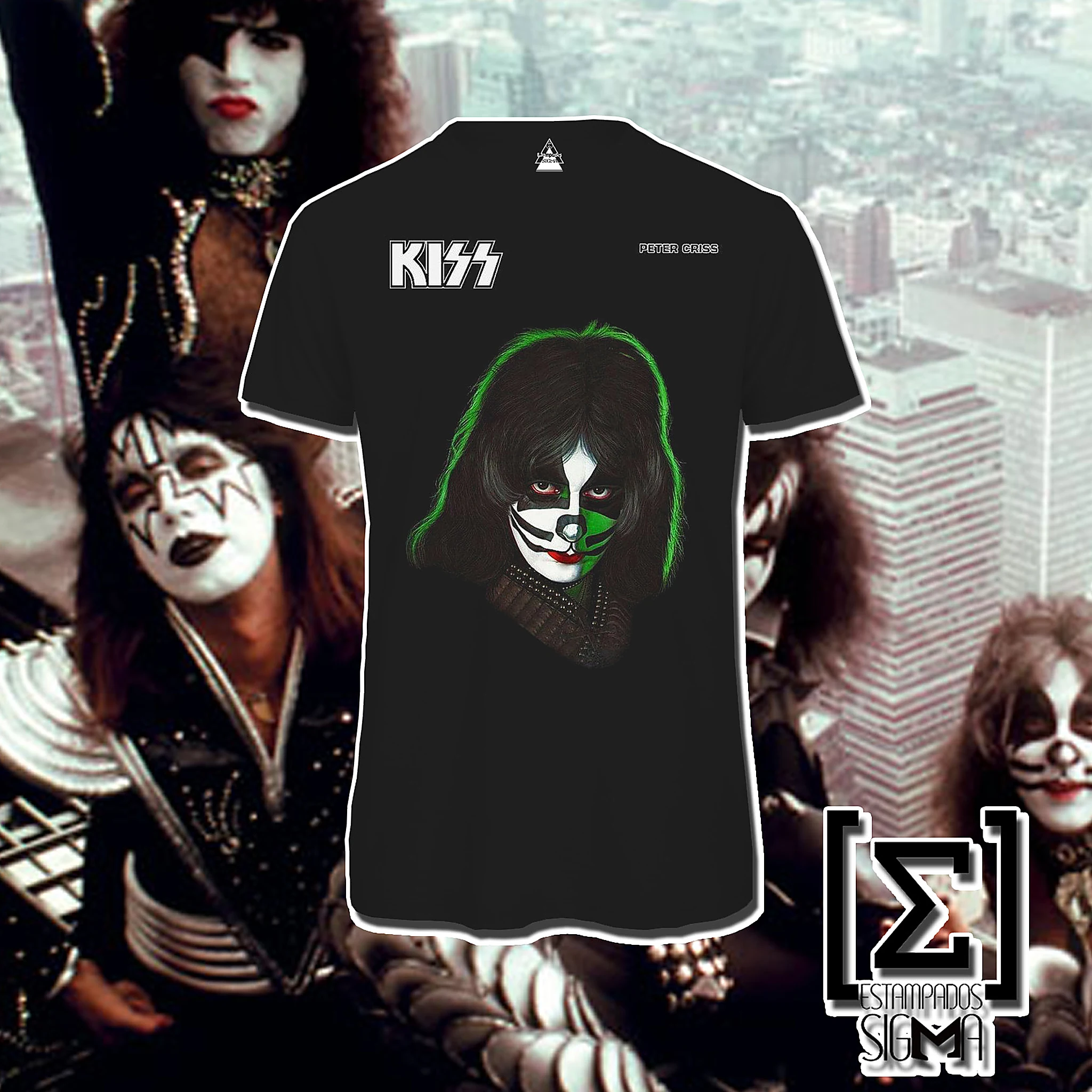 Polera negra KISS, diseño 05