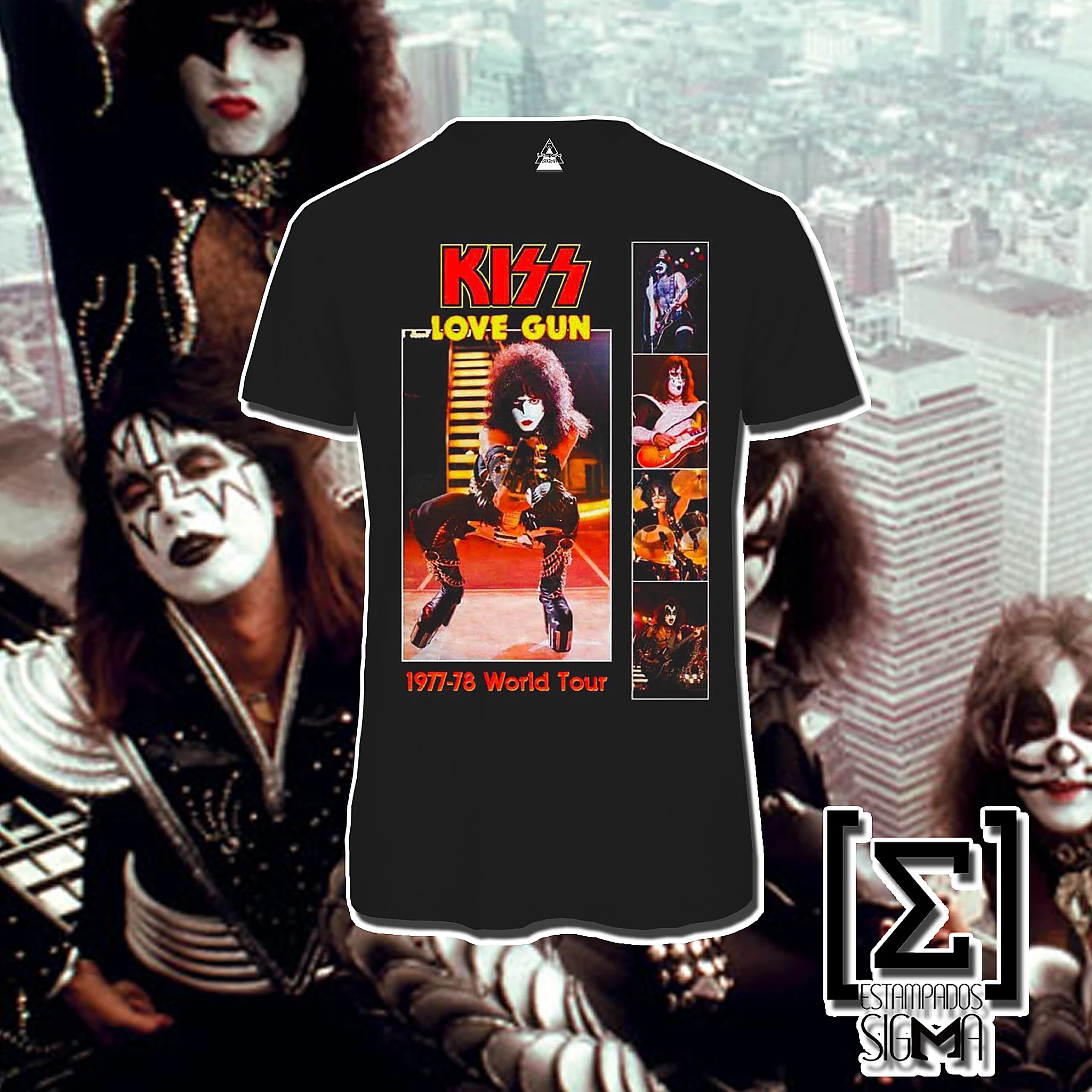 Polera negra KISS, diseño 12