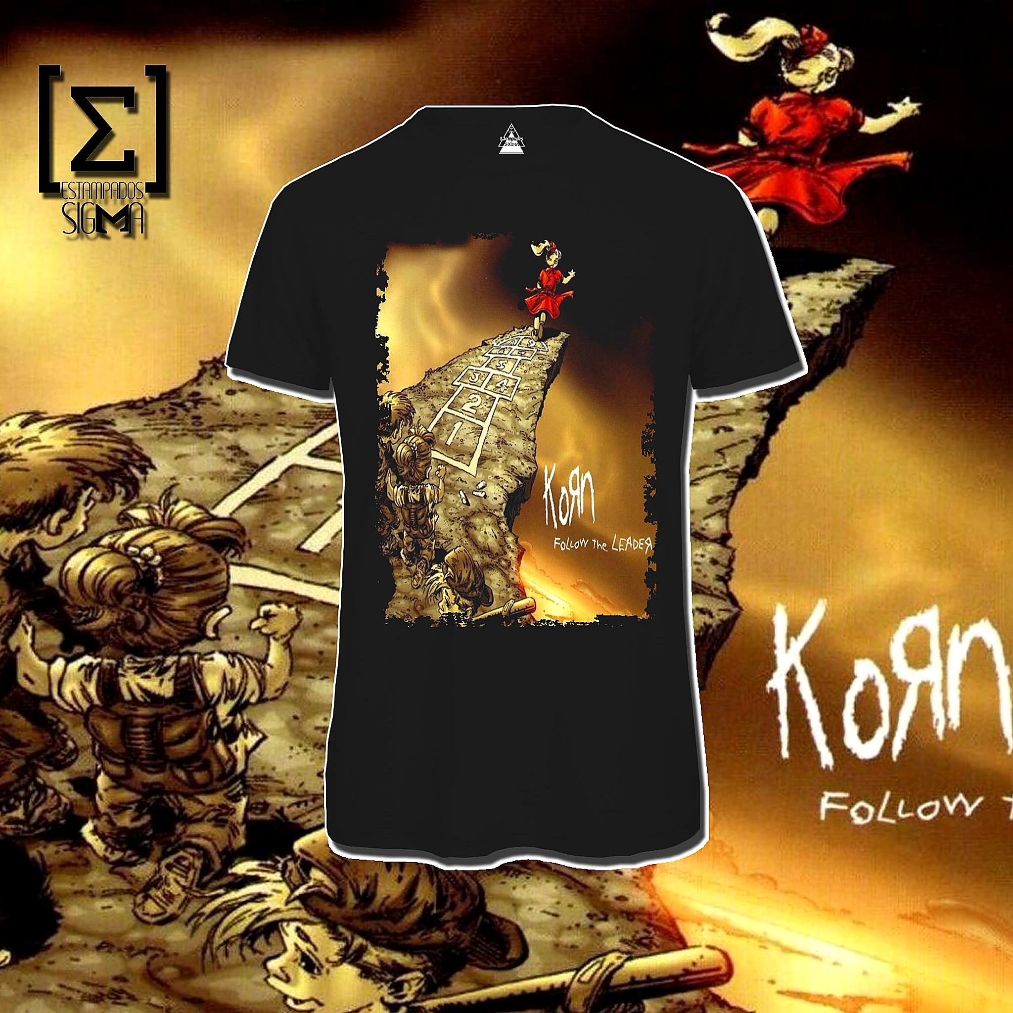Polera negra Korn, diseño 20