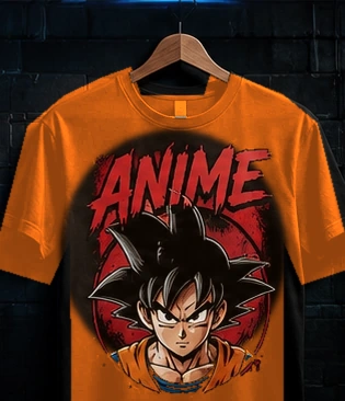 Polera realista estampada de anime