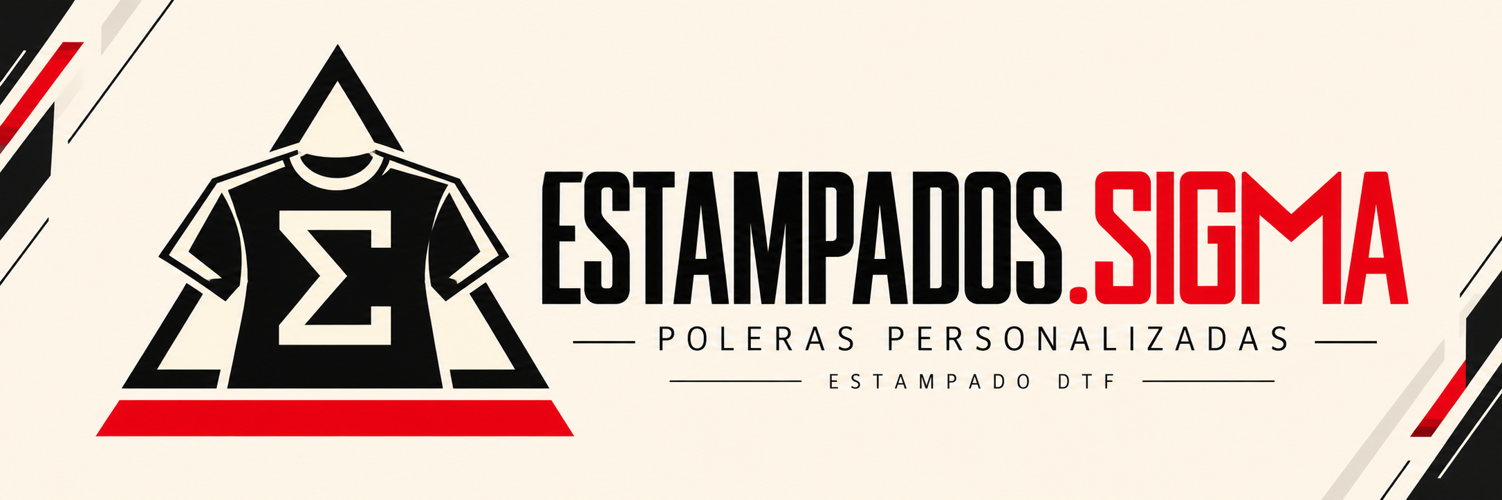 ESTAMPADOS.SIGMA: poleras personalizadas y estampado DTF. Logotipo con polera y símbolo sigma.