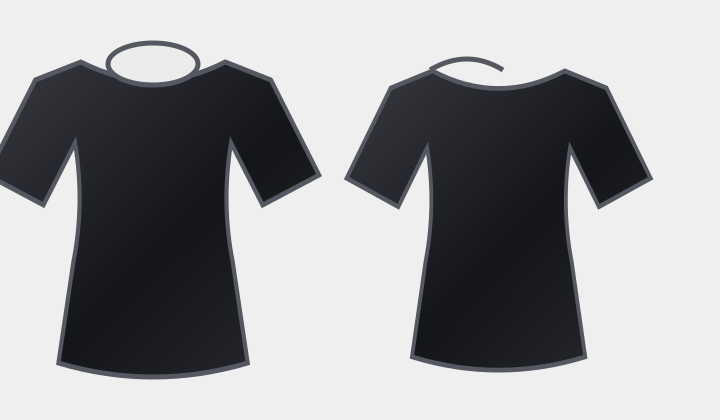 Polera de mujer negra, vista frontal y espalda
